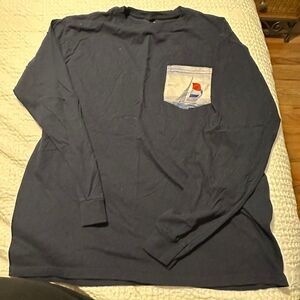 Medium EUC Long Sleeve Navy Shirt with Sailing Details